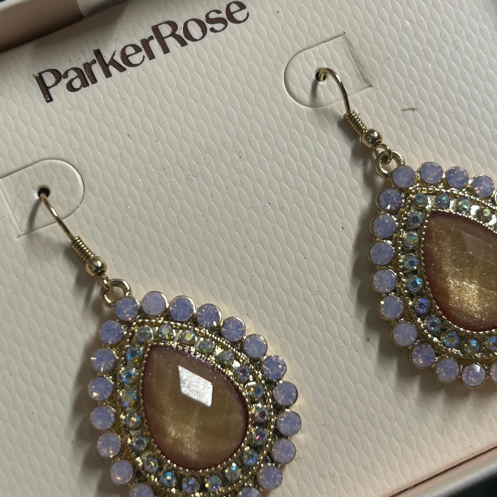 Parker Gold And Purple Dangle Earrings 11$